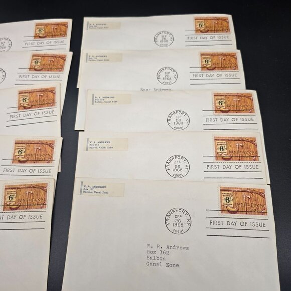 1968 First Day Of Issue Daniel Boone 6¢ Stamped Envelopes Frankfort KY LI3014 - Picture 7 of 8